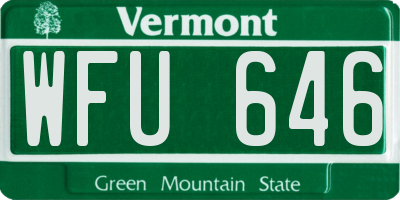 VT license plate WFU646
