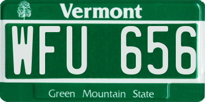 VT license plate WFU656