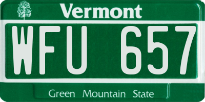 VT license plate WFU657
