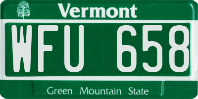 VT license plate WFU658