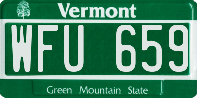 VT license plate WFU659