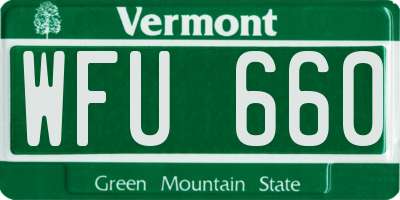 VT license plate WFU660