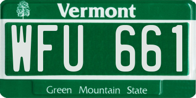 VT license plate WFU661