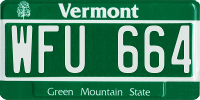 VT license plate WFU664