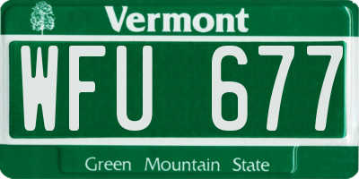 VT license plate WFU677