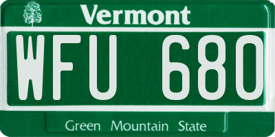 VT license plate WFU680