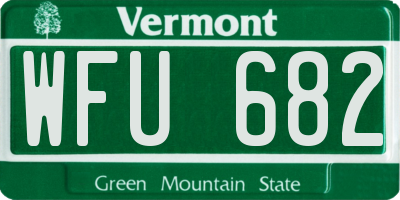 VT license plate WFU682
