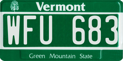 VT license plate WFU683