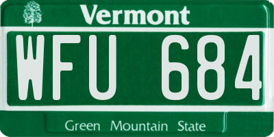 VT license plate WFU684
