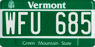 VT license plate WFU685