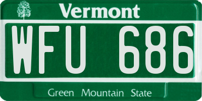 VT license plate WFU686