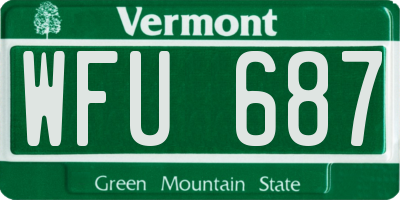 VT license plate WFU687