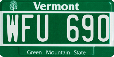 VT license plate WFU690