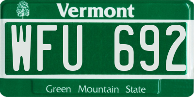 VT license plate WFU692