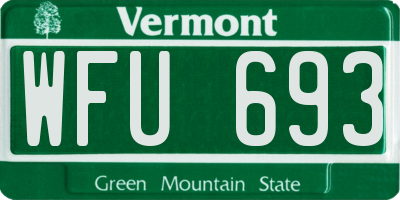 VT license plate WFU693