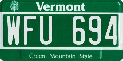 VT license plate WFU694