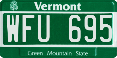 VT license plate WFU695
