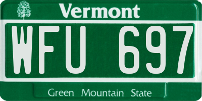 VT license plate WFU697
