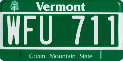VT license plate WFU711