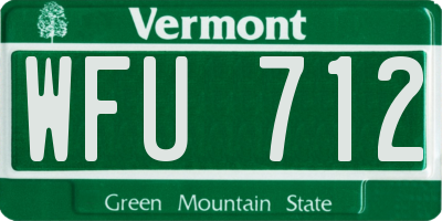 VT license plate WFU712