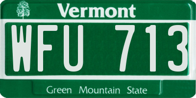 VT license plate WFU713