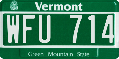 VT license plate WFU714