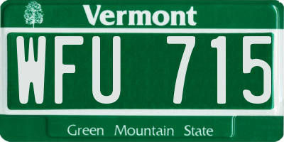 VT license plate WFU715