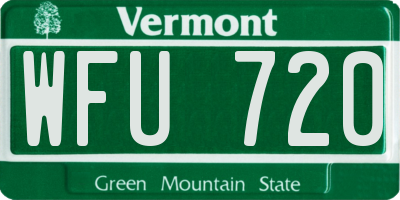 VT license plate WFU720
