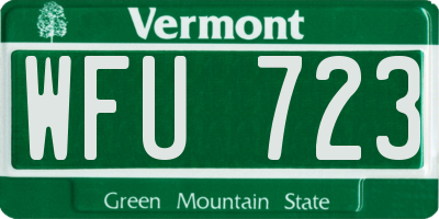 VT license plate WFU723