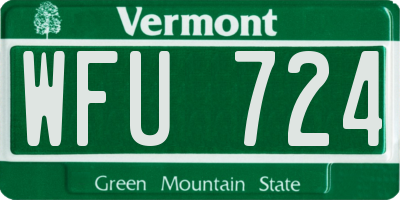 VT license plate WFU724