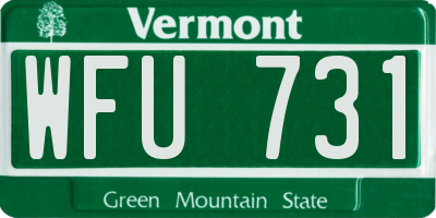 VT license plate WFU731