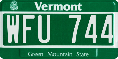 VT license plate WFU744