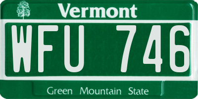 VT license plate WFU746