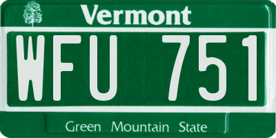 VT license plate WFU751