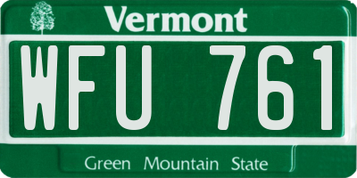 VT license plate WFU761
