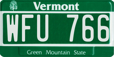 VT license plate WFU766