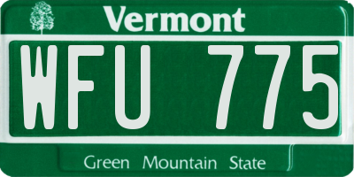 VT license plate WFU775