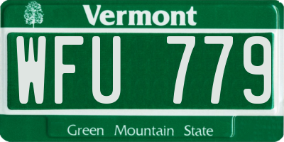 VT license plate WFU779