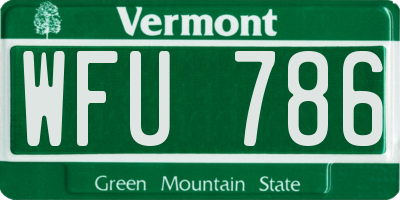 VT license plate WFU786