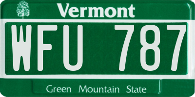 VT license plate WFU787