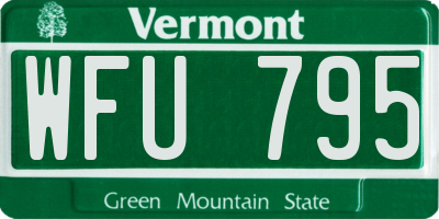 VT license plate WFU795