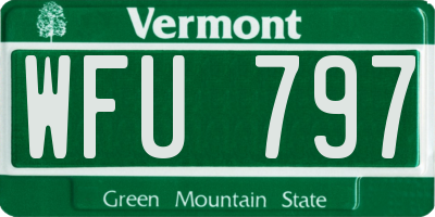 VT license plate WFU797