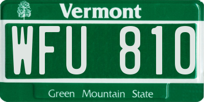 VT license plate WFU810