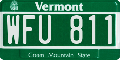 VT license plate WFU811