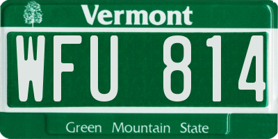 VT license plate WFU814
