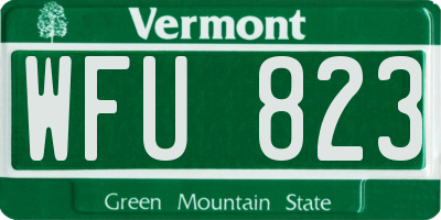 VT license plate WFU823