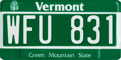 VT license plate WFU831