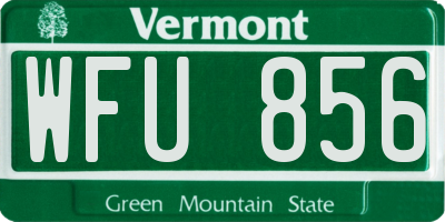 VT license plate WFU856