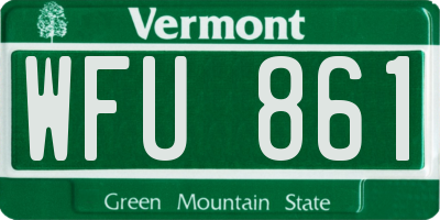 VT license plate WFU861