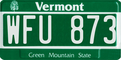 VT license plate WFU873